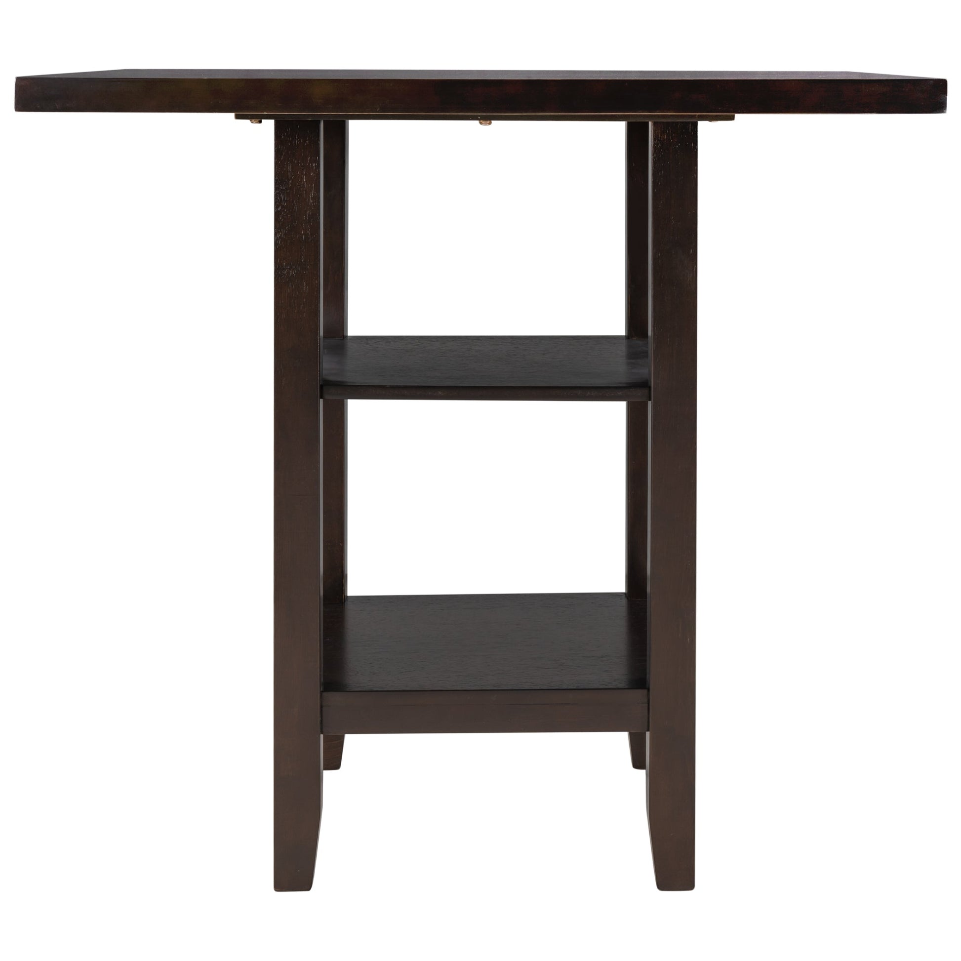 TREXM Wooden Counter Height Dining Set with Padded Chairs and Storage Shelving in Espresso Finish - 1st Choice Furniture Direct