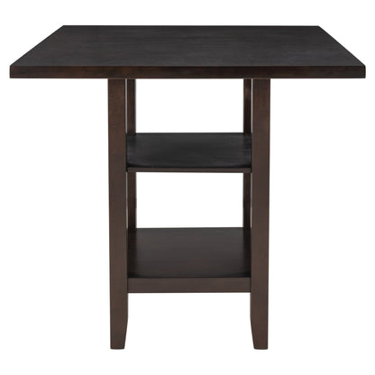 TREXM Wooden Counter Height Dining Set with Padded Chairs and Storage Shelving in Espresso Finish - 1st Choice Furniture Direct