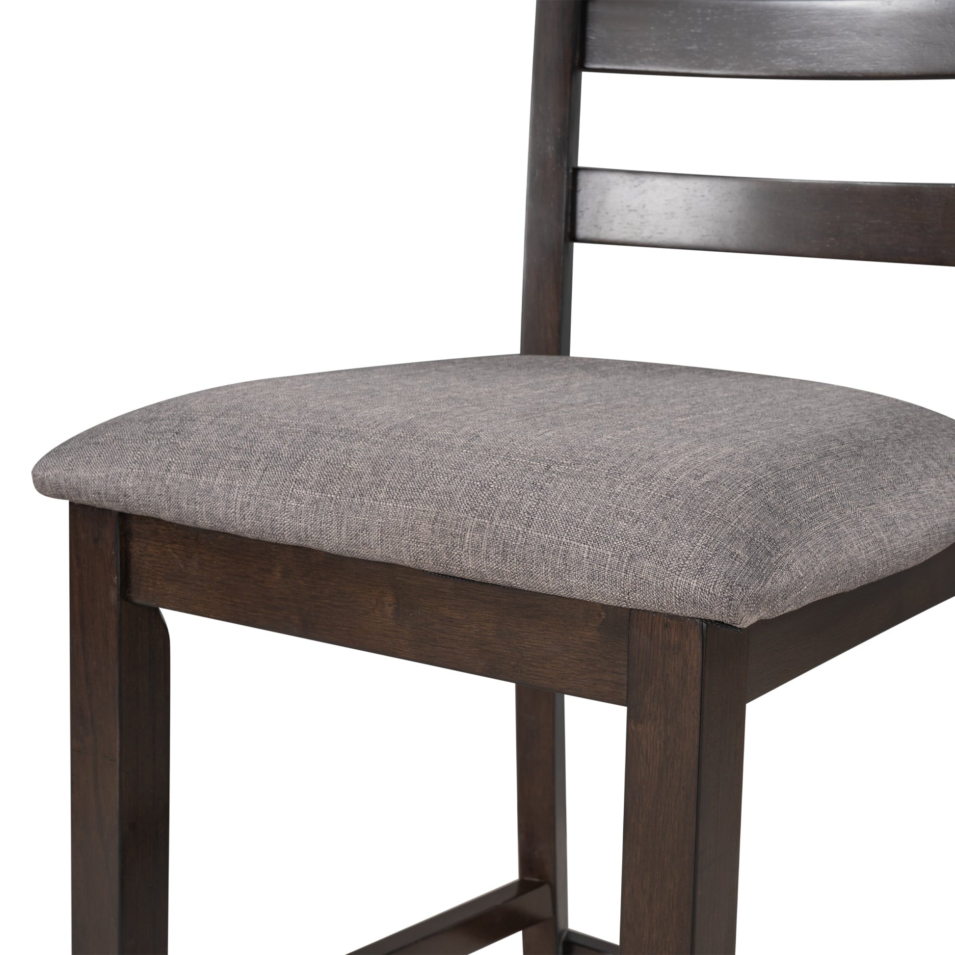 TREXM Wooden Counter Height Dining Set with Padded Chairs and Storage Shelving in Espresso Finish - 1st Choice Furniture Direct