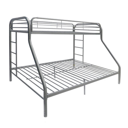 Tritan Silver Finish Twin/Full Bunk Bed - 1st Choice Furniture Direct