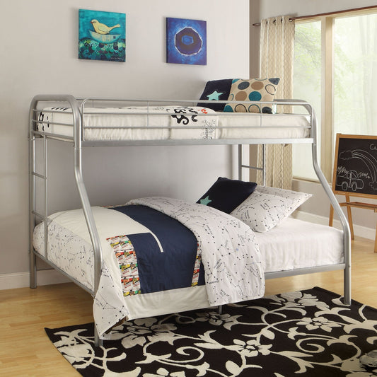 Tritan Silver Finish Twin/Full Bunk Bed - 1st Choice Furniture Direct