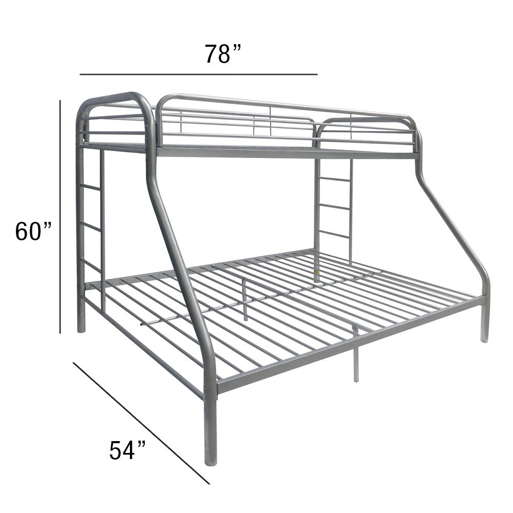 Tritan Silver Finish Twin/Full Bunk Bed - 1st Choice Furniture Direct