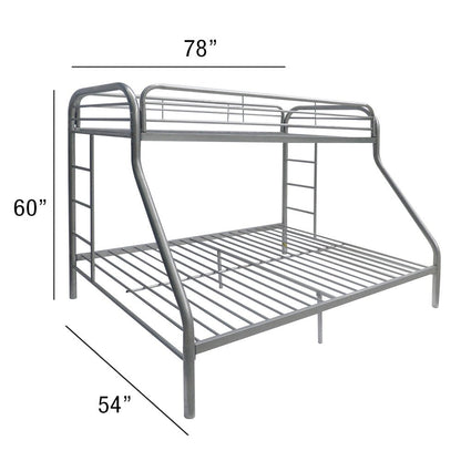 Tritan Silver Finish Twin/Full Bunk Bed - 1st Choice Furniture Direct