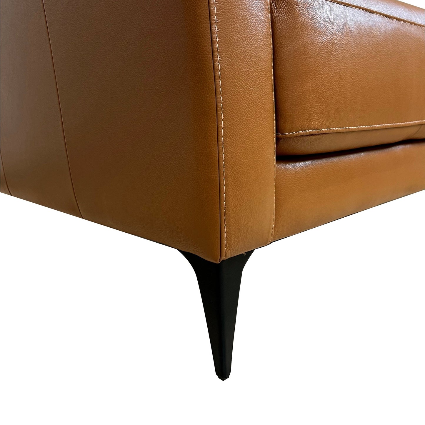 Tussio Saddle Tan Leather Chair W/Pillow - 1st Choice Furniture Direct