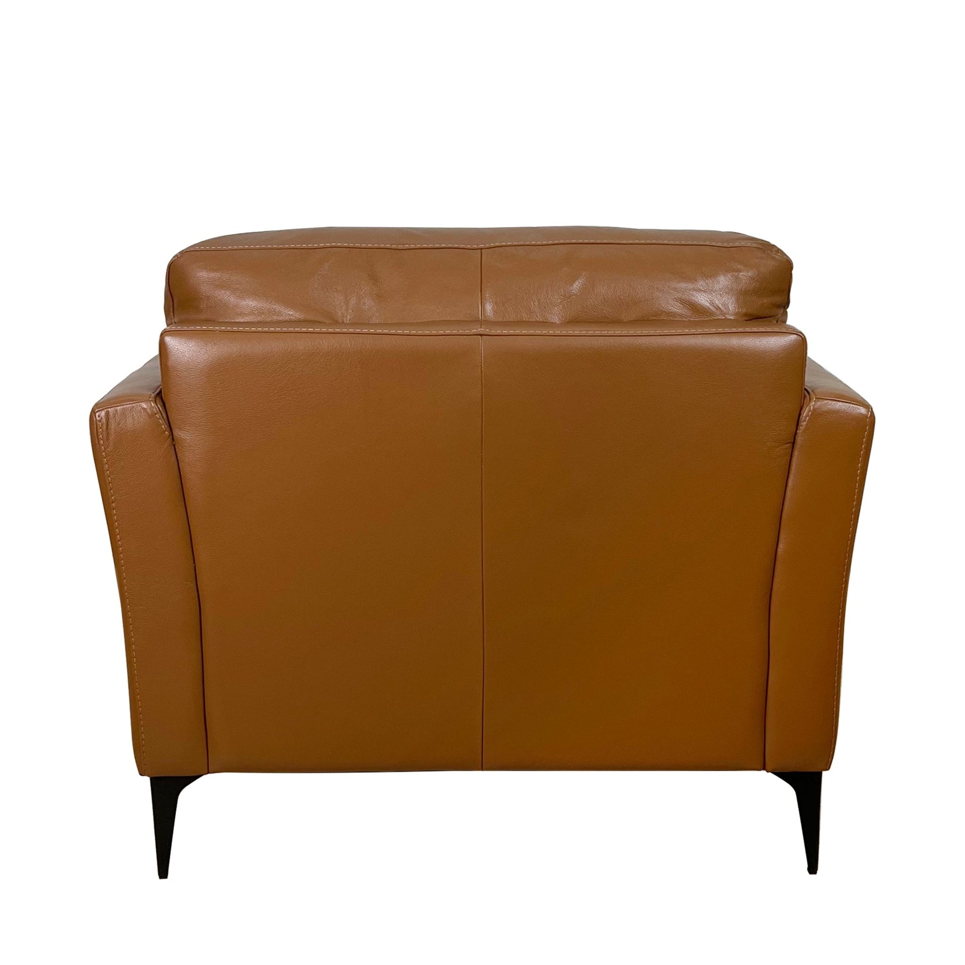 Tussio Saddle Tan Leather Chair W/Pillow - 1st Choice Furniture Direct