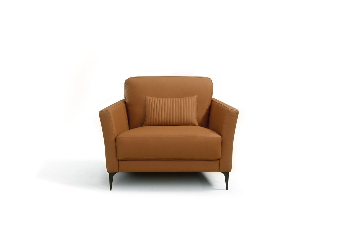 Tussio Saddle Tan Leather Chair W/Pillow - 1st Choice Furniture Direct