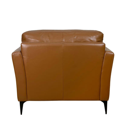 Tussio Saddle Tan Leather Chair W/Pillow - 1st Choice Furniture Direct