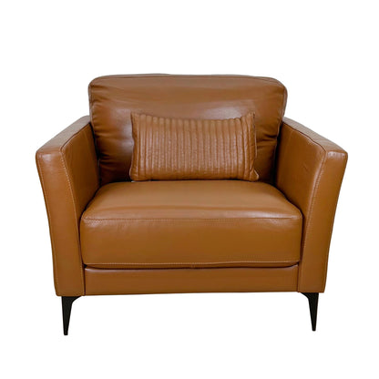 Tussio Saddle Tan Leather Chair W/Pillow - 1st Choice Furniture Direct