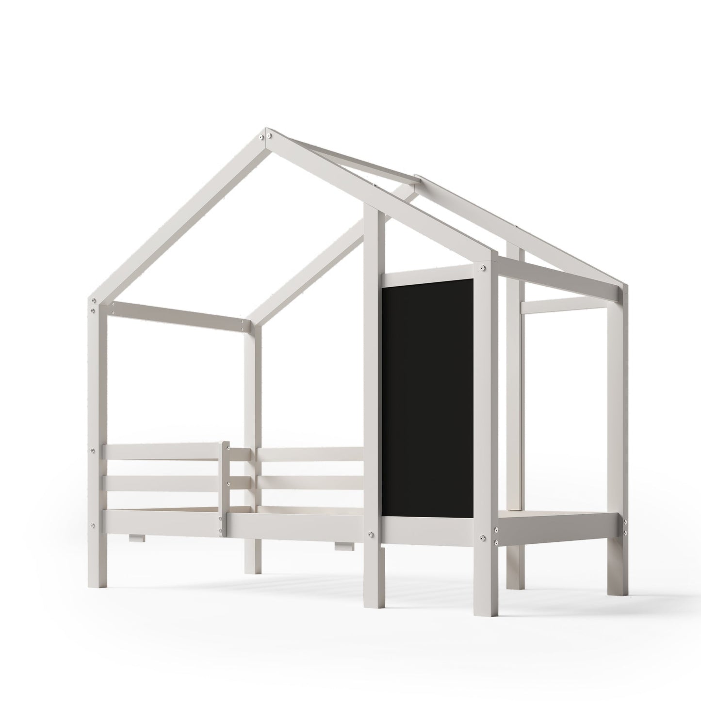 Twin House Bed with Blackboard and Drawers in White, Pine+Plywood+MDF, 80.1'L x 41.9'W x 72'H - 1st Choice Furniture Direct