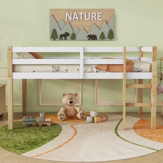 Twin Low Loft Bed with Storage Space and Safety Guardrails - 1st Choice Furniture Direct