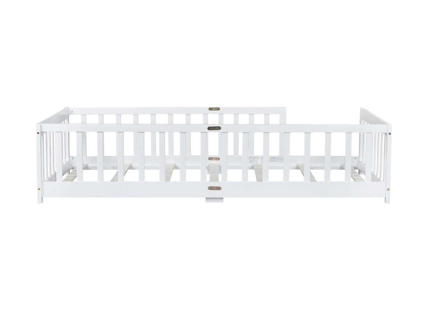 Twin Montessori Floor Bed with Fence | White Kids Platform Bed - 1st Choice Furniture Direct