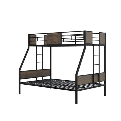 Twin Over Full Bunk Beds, Metal Bunk Bed Frame with Safety Guardrail and 2 Ladder for Kids,Sturdy Metal Frame and Protective Board Supports, No Box Spring Needed, Easy Assembly - 1st Choice Furniture Direct