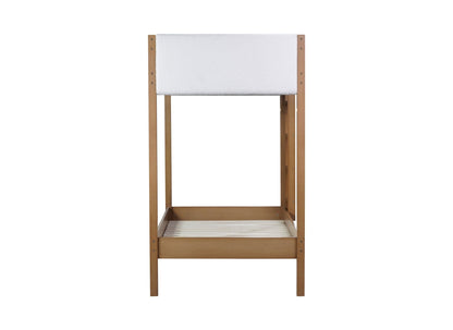 Twin Over Twin Bunk Bed with Boucle Upholstered Headboard and Footboard,Ladder, Safety Guardrails,Rubber Wooden Bunk Bed,Natural - 1st Choice Furniture Direct