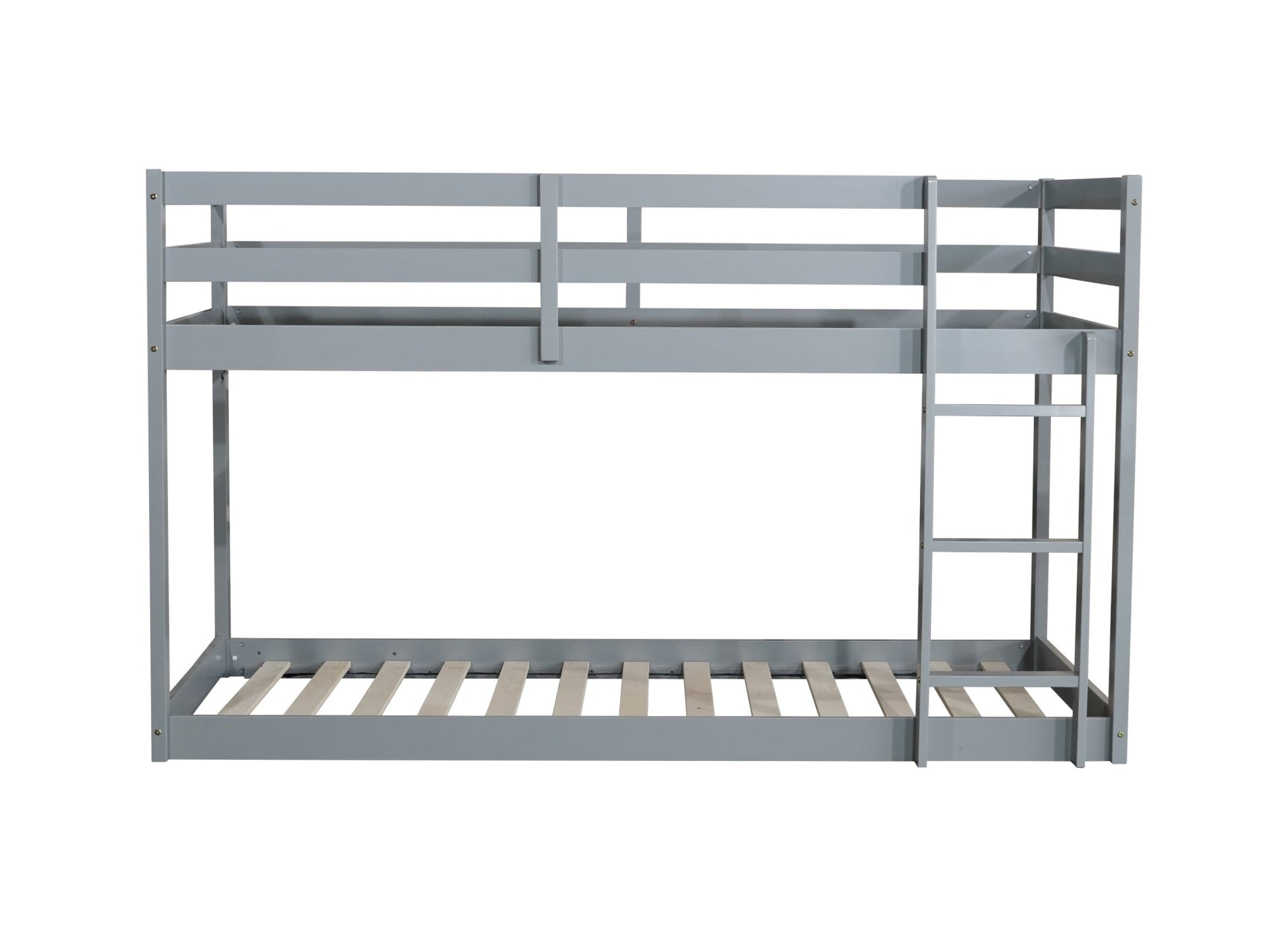 Twin Over Twin Floor Bunk Bed with Ladder | Grey Kids Bunk Bed - 1st Choice Furniture Direct