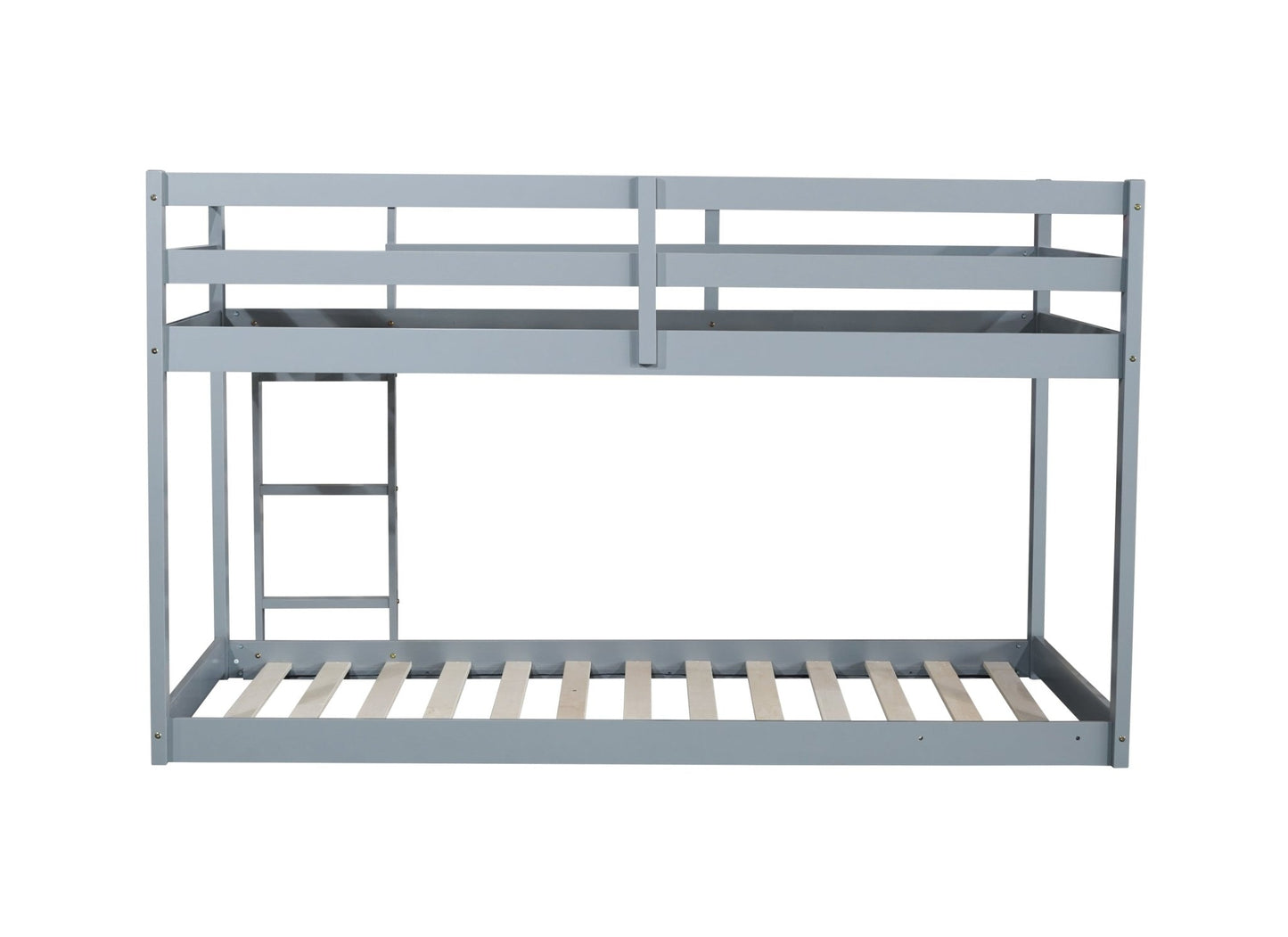 Twin Over Twin Floor Bunk Bed with Ladder | Grey Kids Bunk Bed - 1st Choice Furniture Direct
