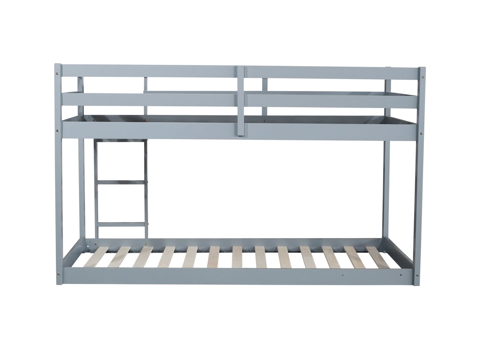 Twin Over Twin Floor Bunk Bed with Ladder | Grey Kids Bunk Bed - 1st Choice Furniture Direct
