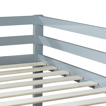 Twin Over Twin Floor Bunk Bed with Ladder | Grey Kids Bunk Bed - 1st Choice Furniture Direct