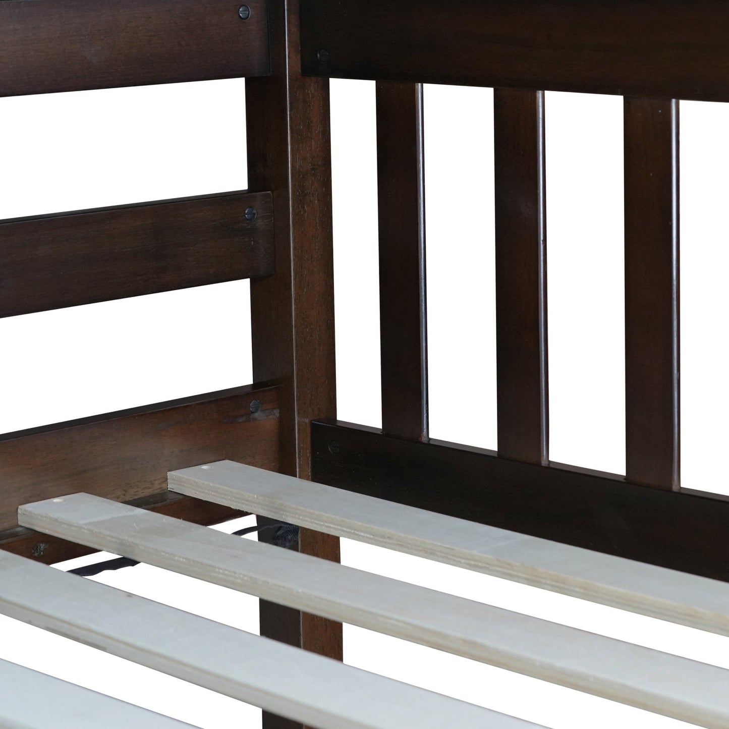 Twin Over Twin Rubber Wood Bunk Bed with 2 Drawers, Convertible into 2 Twin Beds, Twin Size Bunk Bed with Ladder and Safety Guardrails,Espresso - 1st Choice Furniture Direct