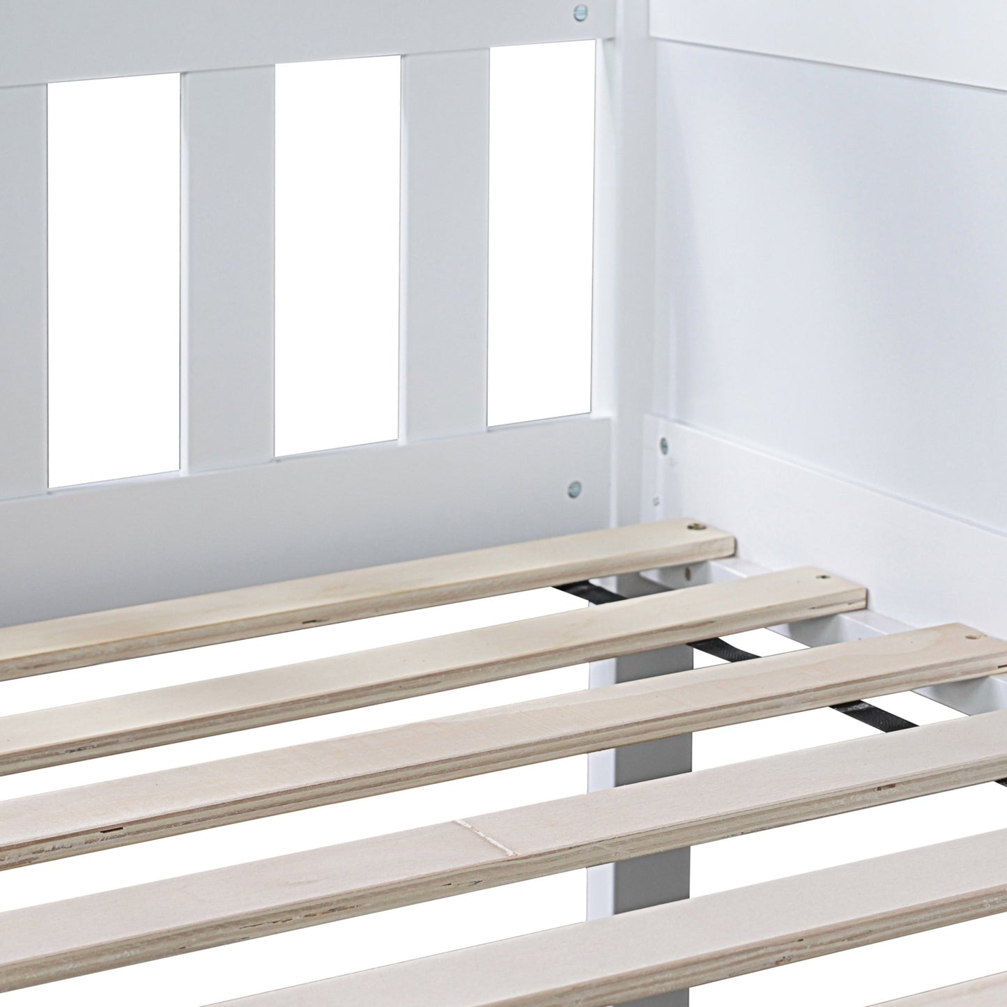 Twin Size Triple Rubber Wood Bunk Bed, with Ladders, Guardrails Detachable Bunk Bed, Twin over Twin over Twin,White - 1st Choice Furniture Direct