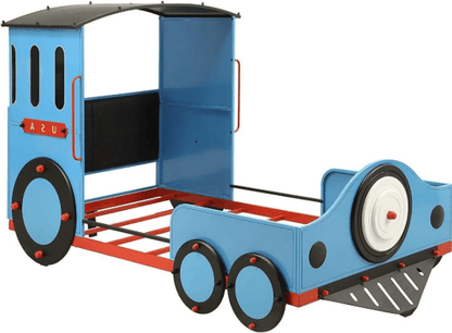 Twin Train-Themed Metal Bed with Padded Headboard - 1st Choice Furniture Direct