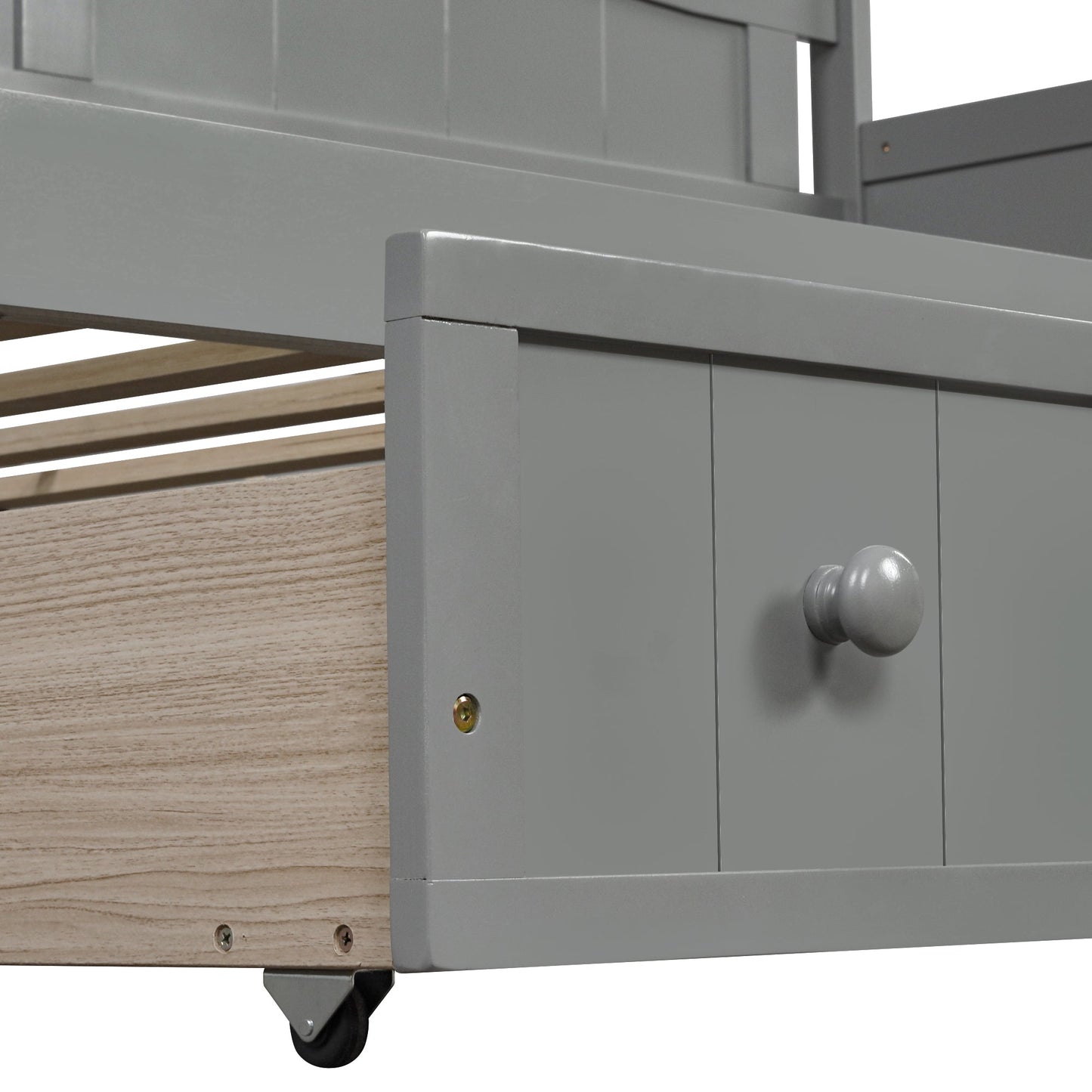 Twin Wooden Daybed with 2 drawers, Sofa Bed for Bedroom Living Room,No Box Spring Needed,Gray - 1st Choice Furniture Direct