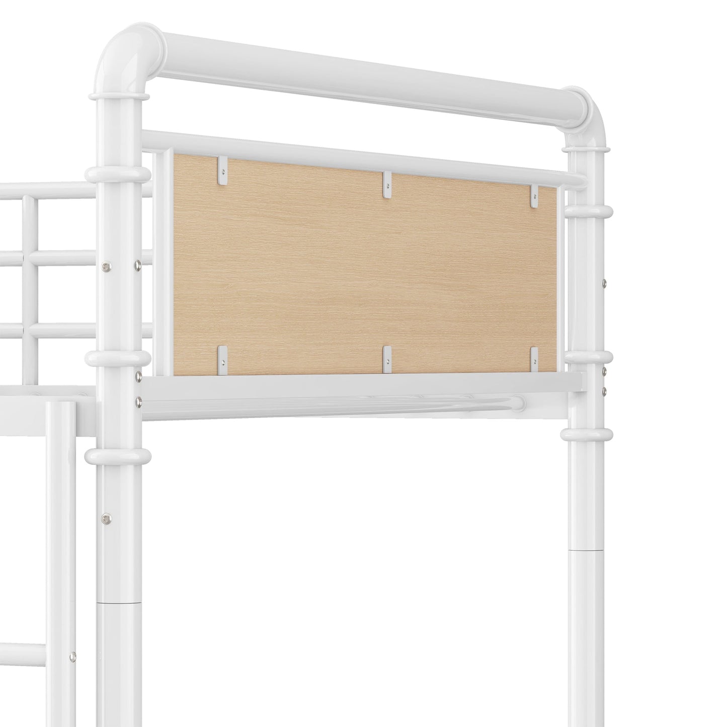 Twin XL over Twin XL Metal Bunk Bed, Industrial Detachable Bunkbeds with Safety Guard Rails for Teens, White(Expect Arrival Date 2025/6/18) - 1st Choice Furniture Direct