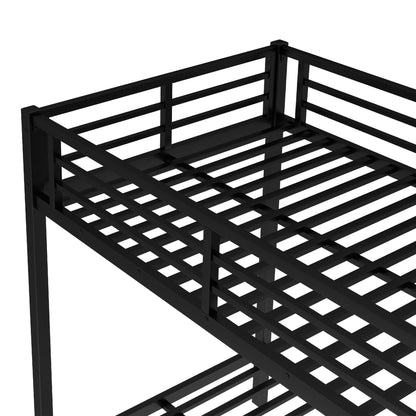 Twin XL over Twin XL Metal Bunk Bed with Twin Size Trundle, Black - 1st Choice Furniture Direct