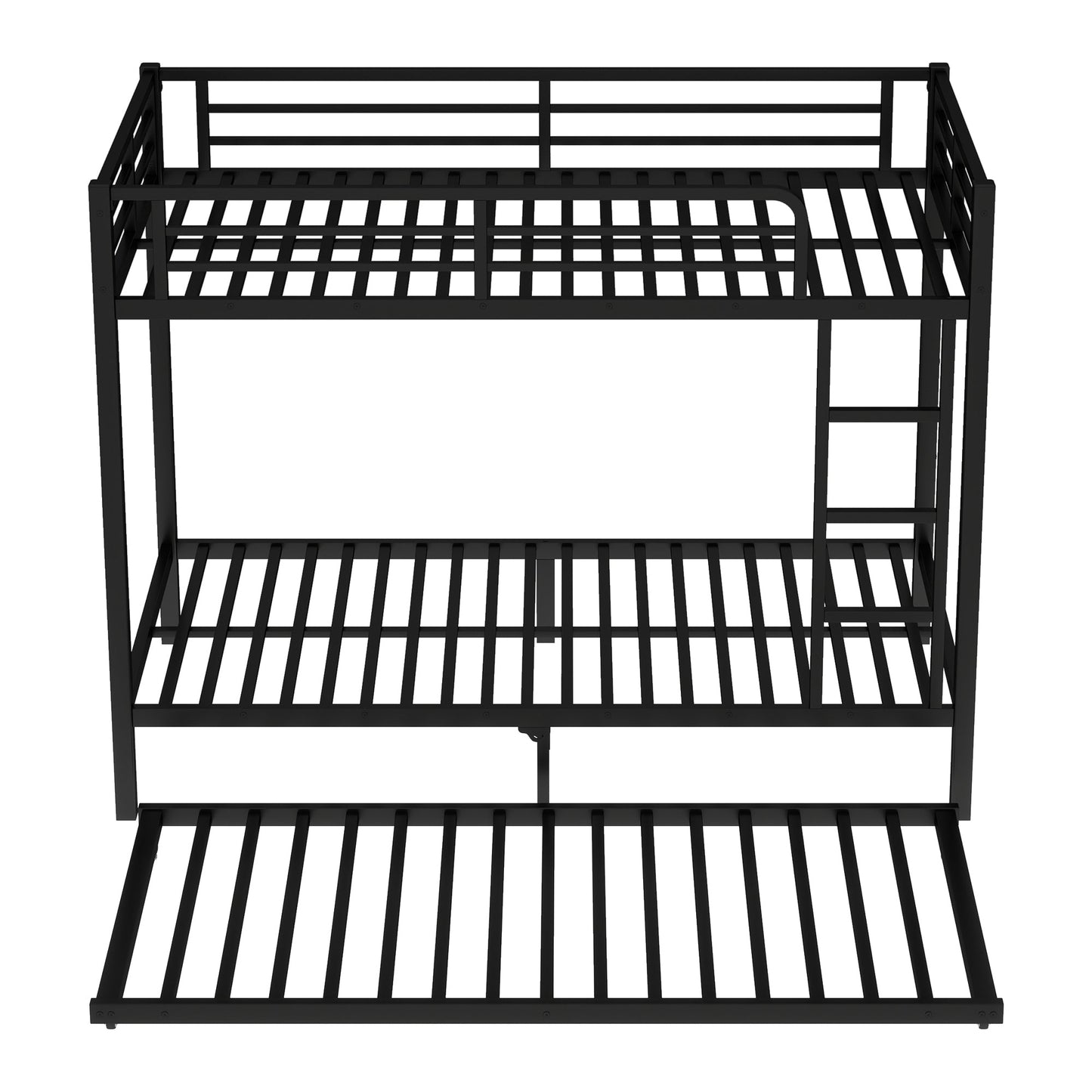 Twin XL over Twin XL Metal Bunk Bed with Twin Size Trundle, Black - 1st Choice Furniture Direct
