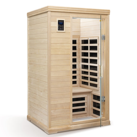 Two - Person Far - Infrared Hemlock Indoor Sauna Room with Bluetooth and LED Lights - 1st Choice Furniture Direct