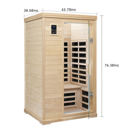 Two - Person Far - Infrared Hemlock Indoor Sauna Room with Bluetooth and LED Lights - 1st Choice Furniture Direct