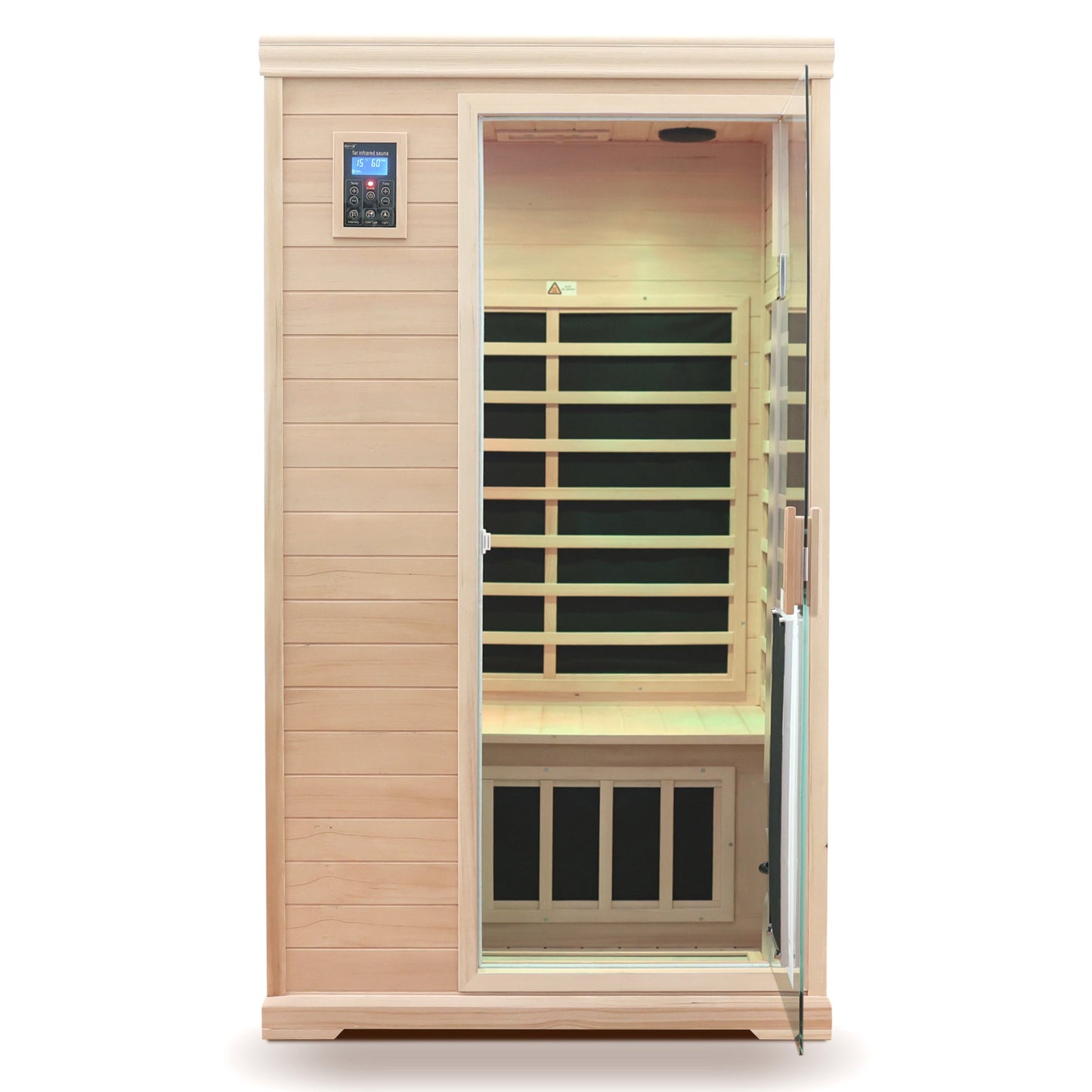 Two - Person Far - Infrared Hemlock Indoor Sauna Room with Bluetooth and LED Lights - 1st Choice Furniture Direct