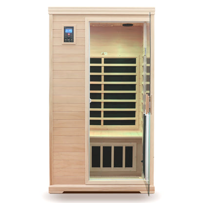 Two - Person Far - Infrared Hemlock Indoor Sauna Room with Bluetooth and LED Lights - 1st Choice Furniture Direct