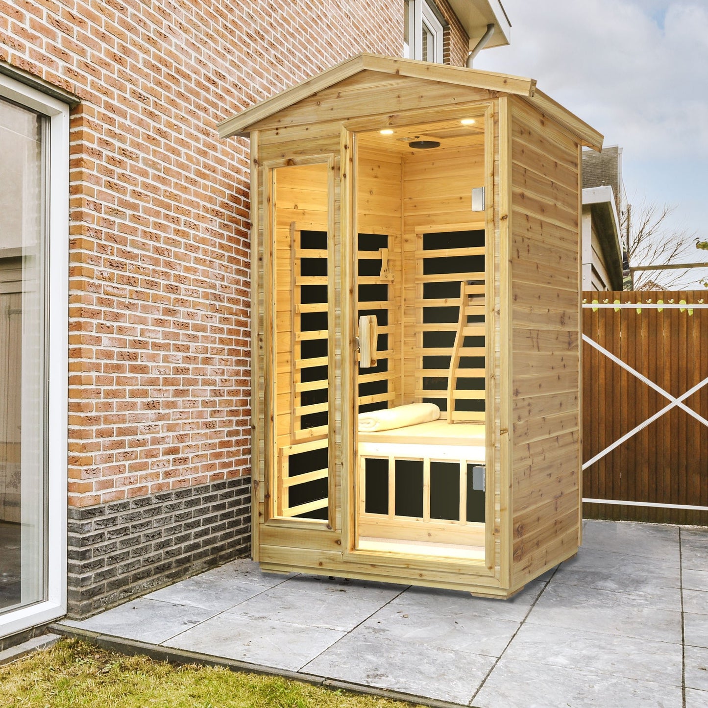 Two person Far infrared old fir outdoor sauna room - 1st Choice Furniture Direct
