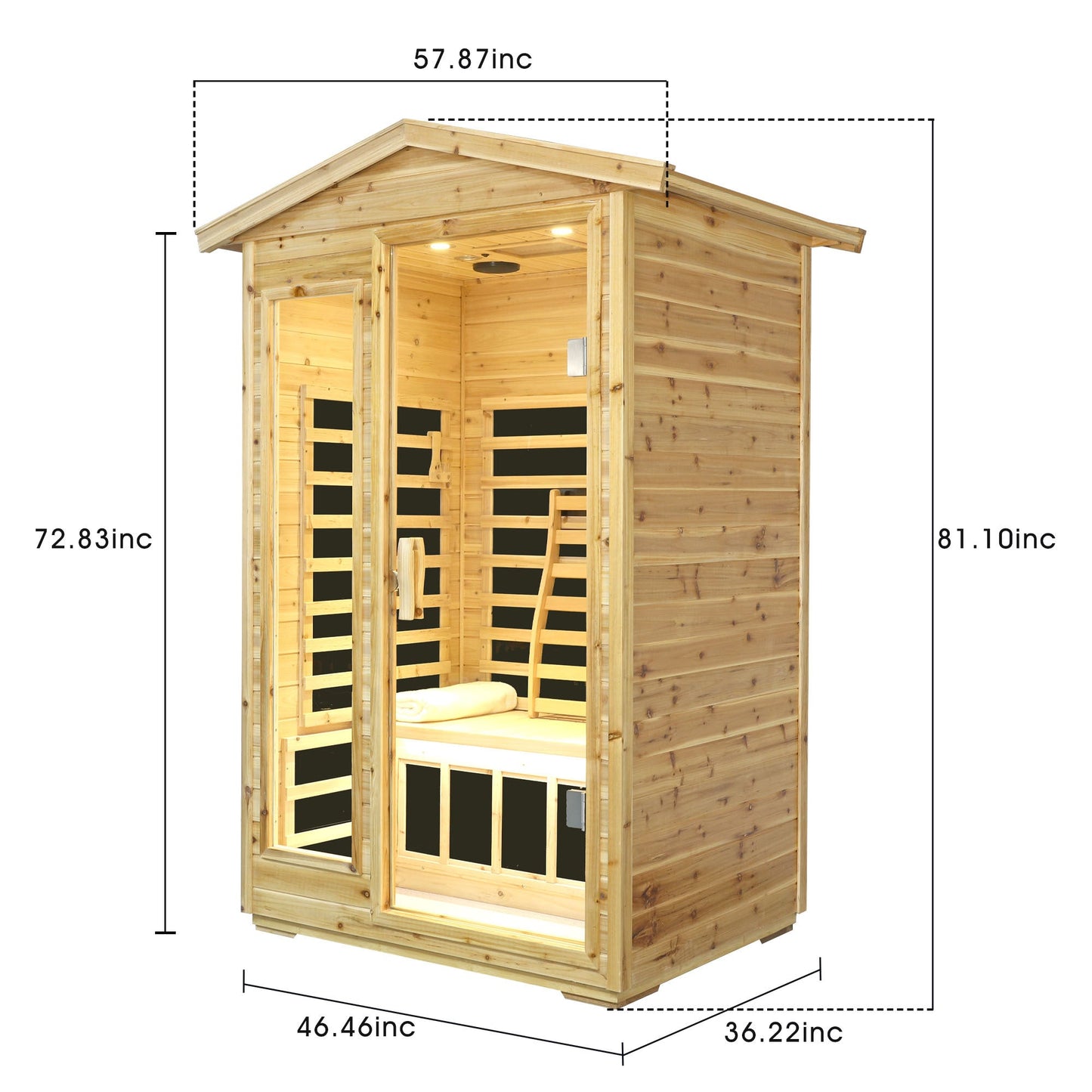 Two person Far infrared old fir outdoor sauna room - 1st Choice Furniture Direct