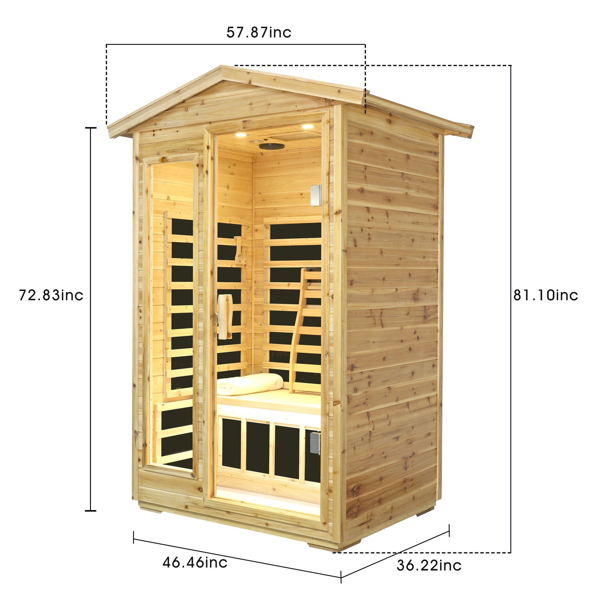 Two person Far infrared old fir outdoor sauna room - 1st Choice Furniture Direct