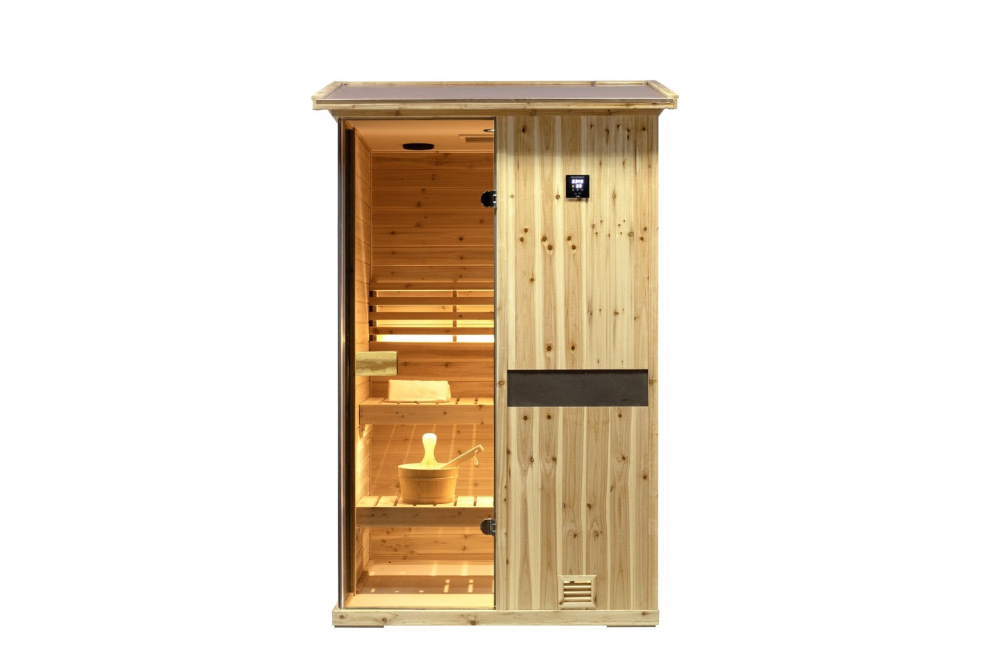 Two-person outdoor wooden steam sauna room - 1st Choice Furniture Direct