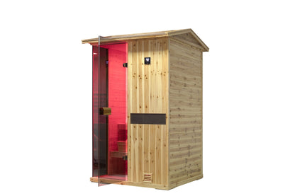 Two-person outdoor wooden steam sauna room - 1st Choice Furniture Direct