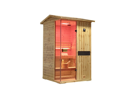 Two-person outdoor wooden steam sauna room - 1st Choice Furniture Direct