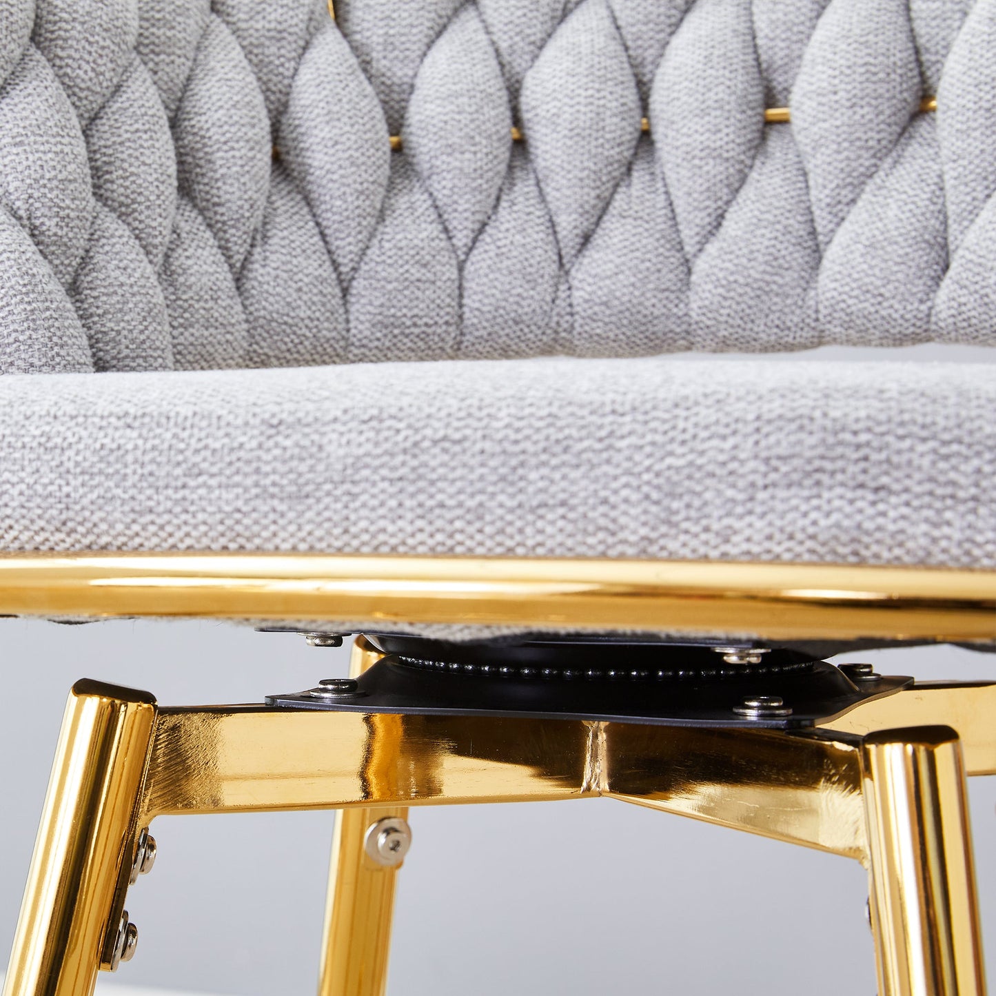 Two sets of swivel bar stools with breathable cotton and linen soft cushions, electroplated metal frames without rust, suitable for restaurant and bar use, as well as for casual seating in living room - 1st Choice Furniture Direct