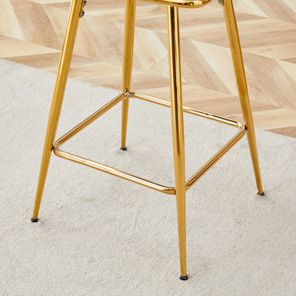 Two sets of swivel bar stools with breathable cotton and linen soft cushions, electroplated metal frames without rust, suitable for restaurant and bar use, as well as for casual seating in living room - 1st Choice Furniture Direct