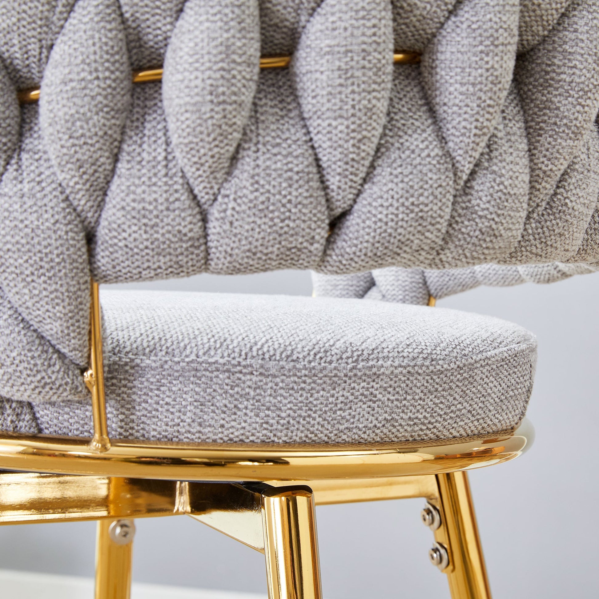 Two sets of swivel bar stools with breathable cotton and linen soft cushions, electroplated metal frames without rust, suitable for restaurant and bar use, as well as for casual seating in living room - 1st Choice Furniture Direct