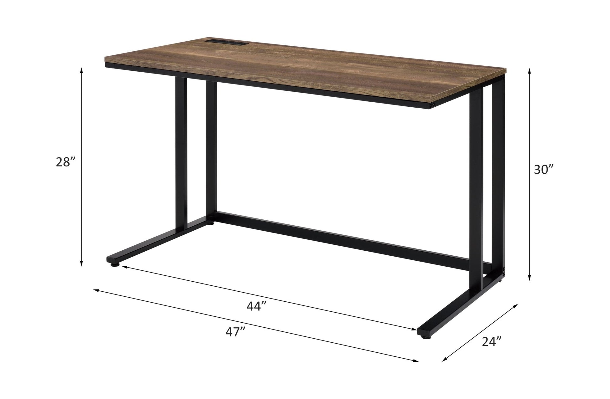 Tyrese Walnut & Black Finish Writing Desk W/USB - 1st Choice Furniture Direct