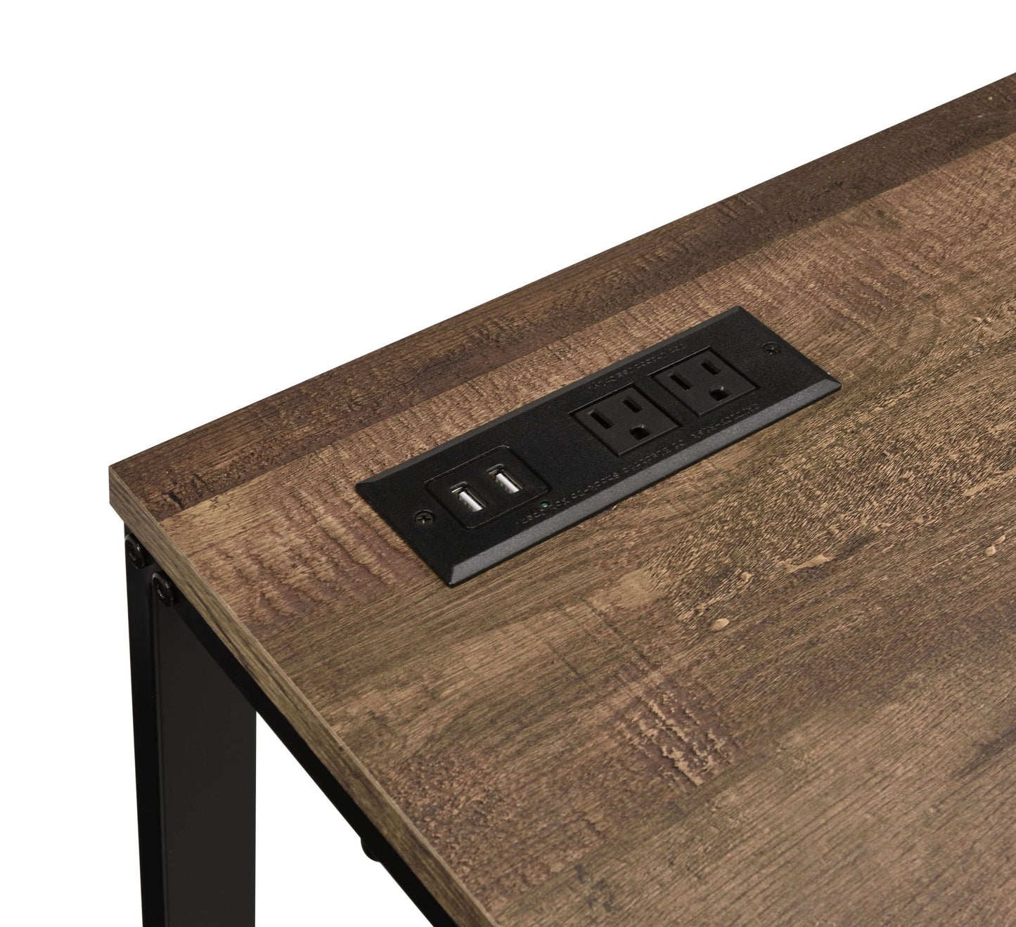 Tyrese Walnut & Black Finish Writing Desk W/USB - 1st Choice Furniture Direct