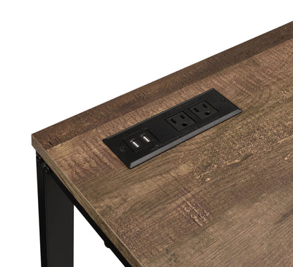 Tyrese Walnut & Black Finish Writing Desk W/USB - 1st Choice Furniture Direct