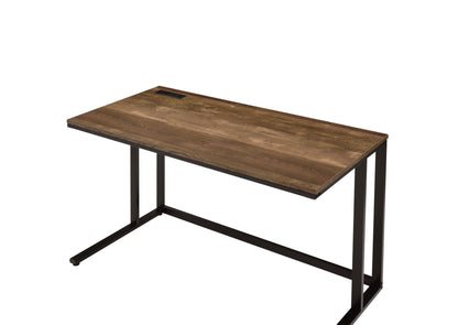 Tyrese Walnut & Black Finish Writing Desk W/USB - 1st Choice Furniture Direct