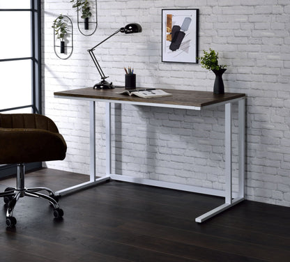 Tyrese Walnut & White Finish Writing Desk W/USB - 1st Choice Furniture Direct