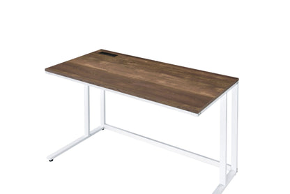 Tyrese Walnut & White Finish Writing Desk W/USB - 1st Choice Furniture Direct
