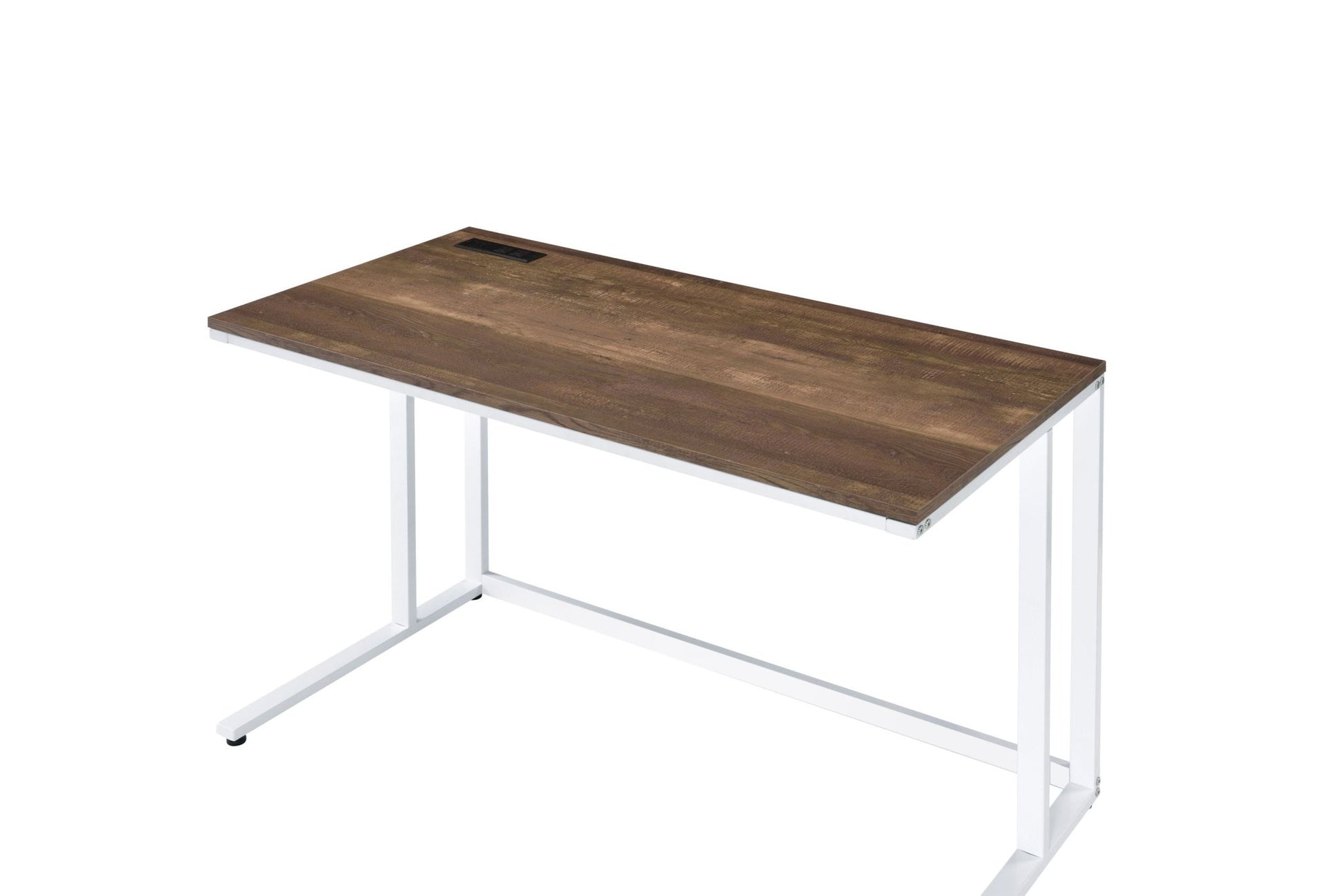Tyrese Walnut & White Finish Writing Desk W/USB - 1st Choice Furniture Direct