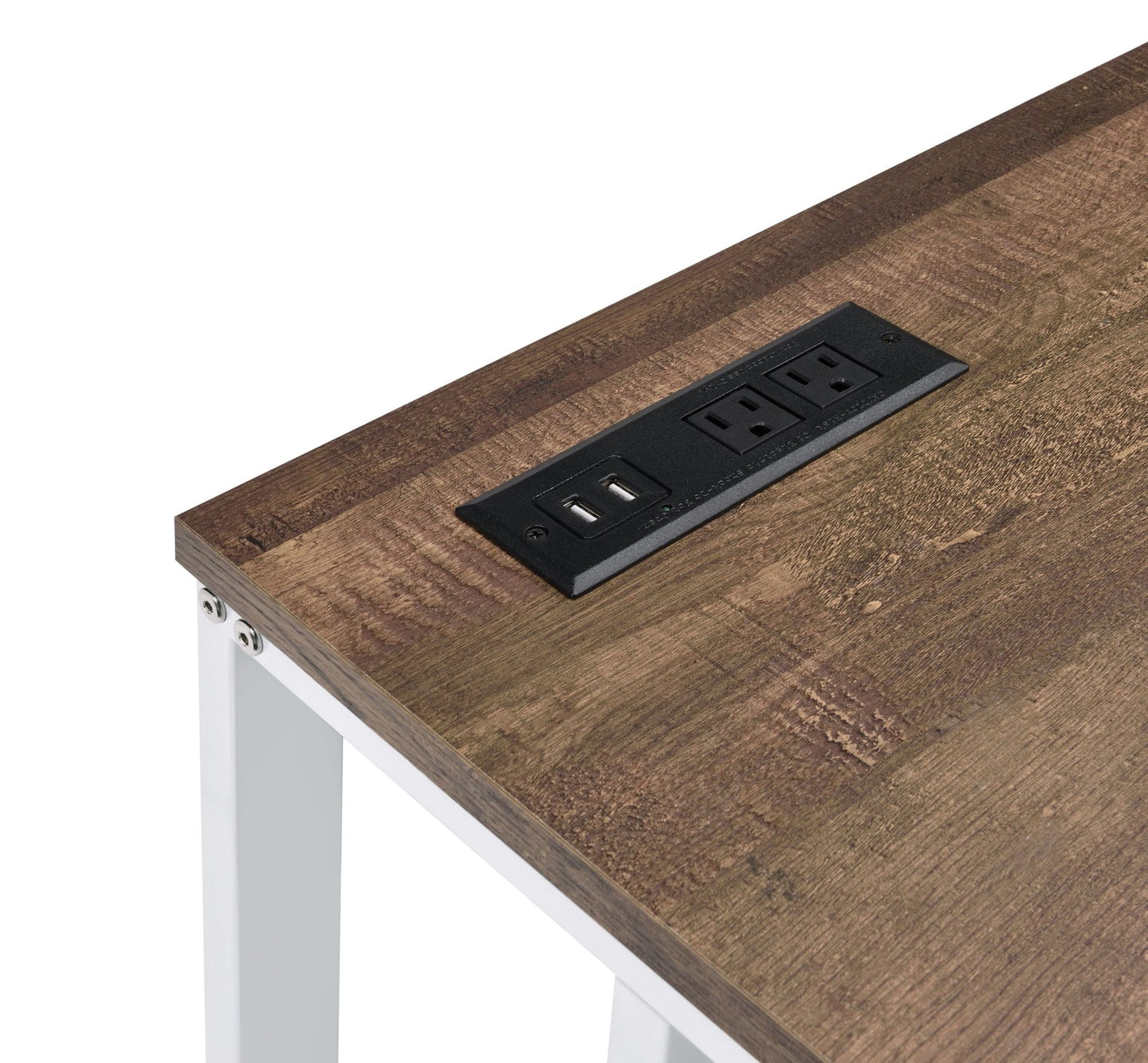 Tyrese Walnut & White Finish Writing Desk W/USB - 1st Choice Furniture Direct