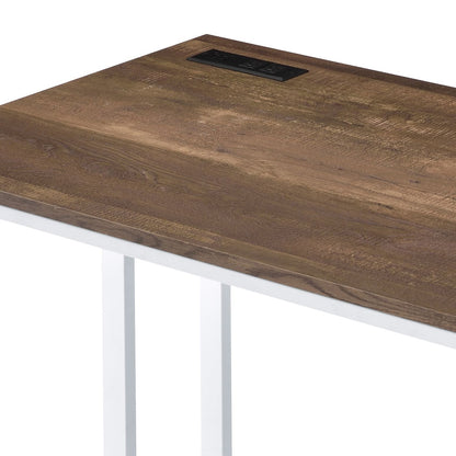 Tyrese Walnut & White Finish Writing Desk W/USB - 1st Choice Furniture Direct